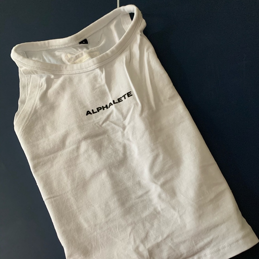 COPY - Alphalete Crop Tank, White, XS